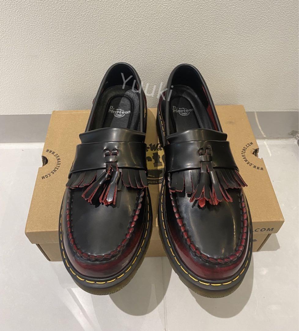 Dr. Martens フリンジ付きローファー 黒赤 26cm
