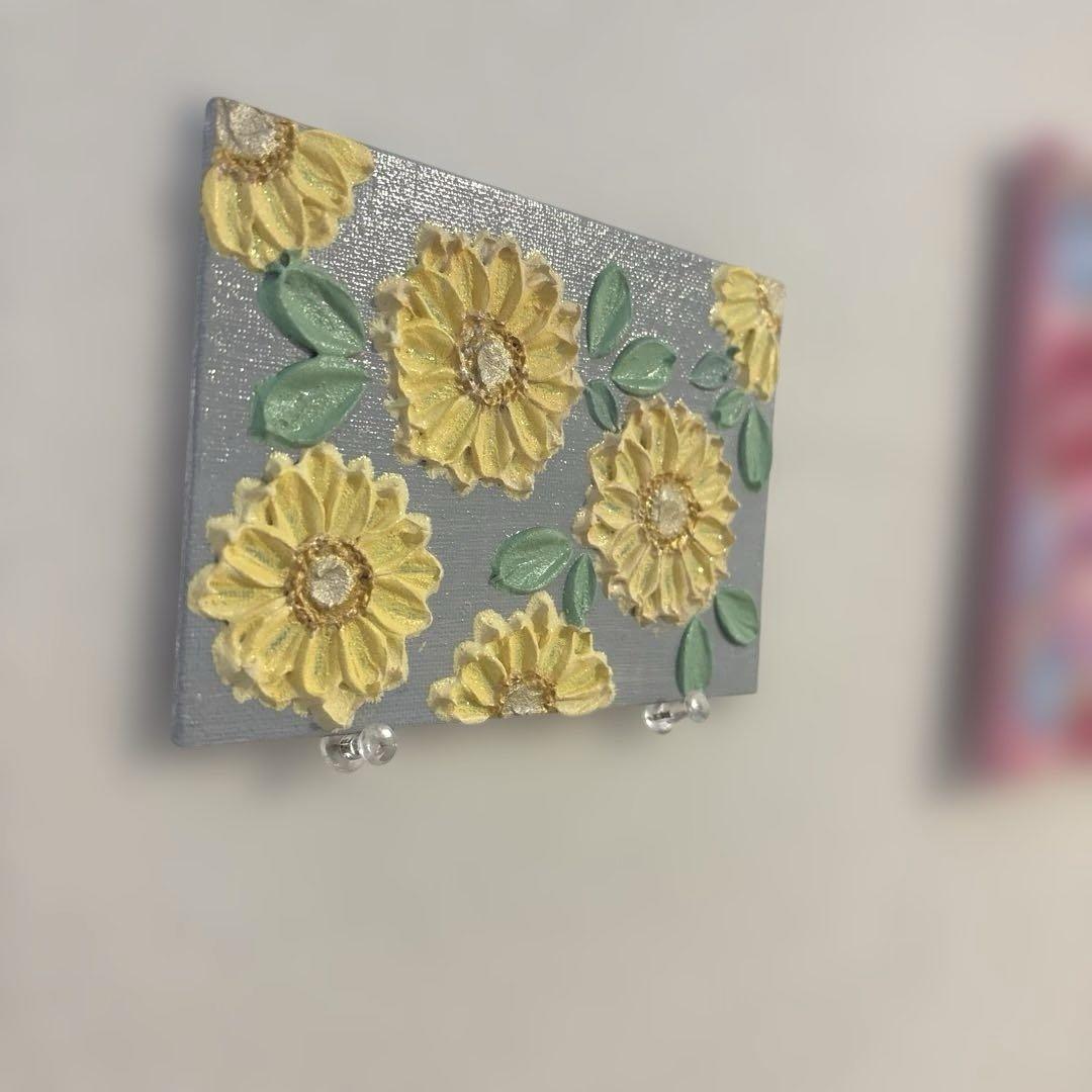 ひまわり 絵画原画 アクリル画テクスチャーアート - メルカリ