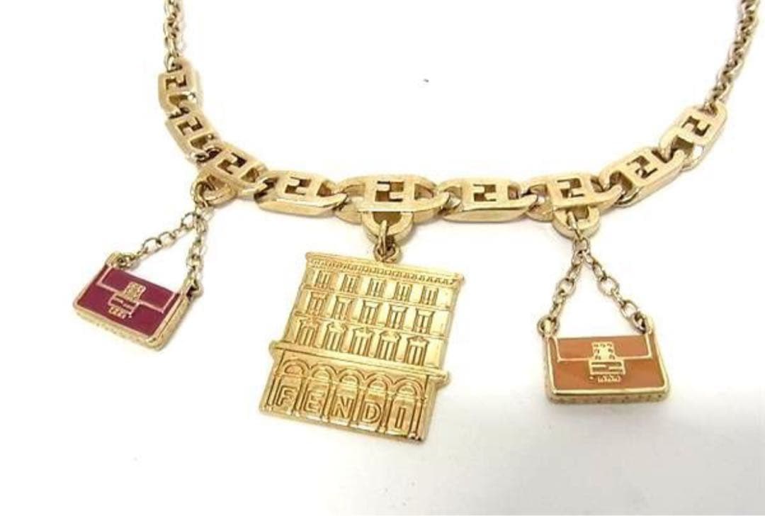 美品　FENDI　フェンディ　マンマバケット　バッグモチーフ　ネックレス フェンディ☆マンマバケット ネックレス ロゴ バッグモチーフ