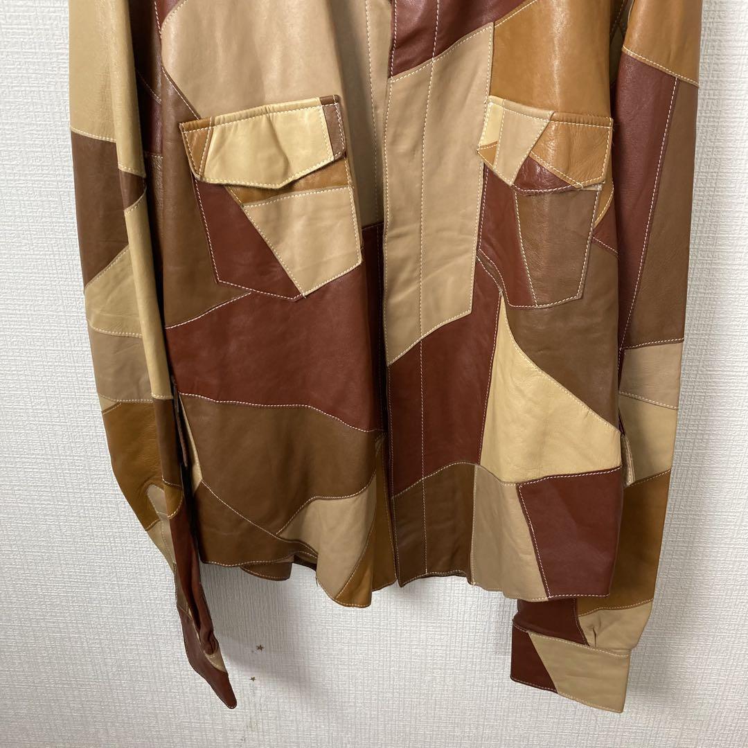 Gabbana パッチワークレザージャケット