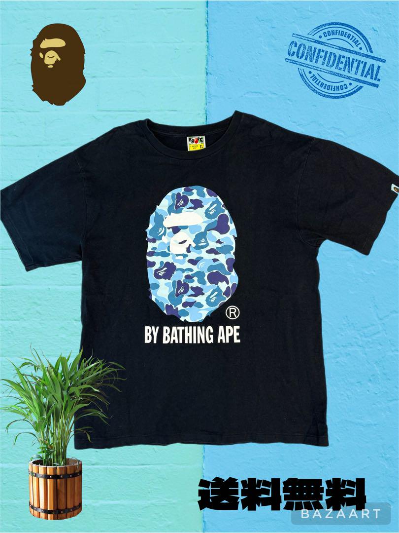 A BATHING  APE アベイシングエイプ　大猿　ブルーカモ柄TシャツXL