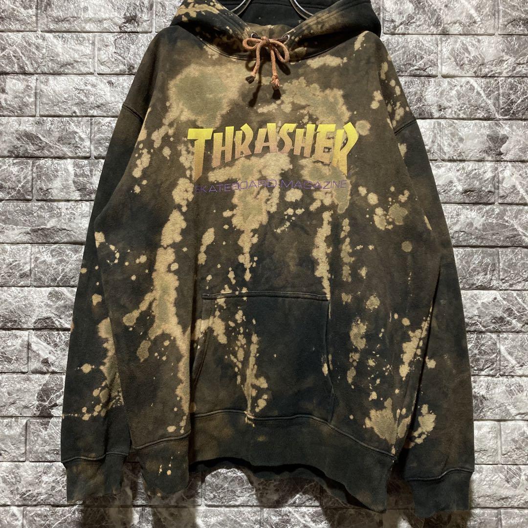 希少 THRASHER プルオーバーパーカー スラッシャー ビッグロゴ 目立つ_画像1