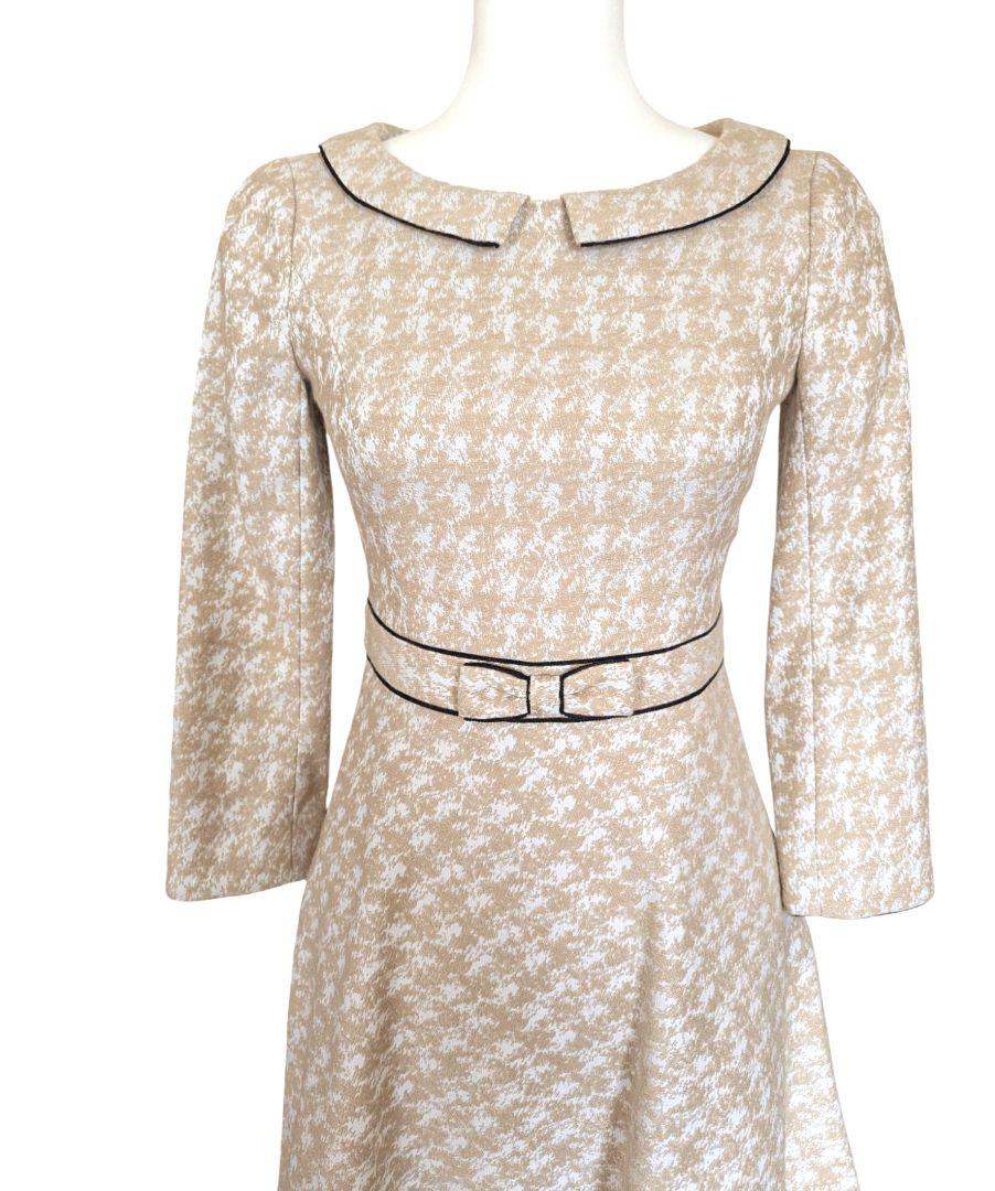 ★美品　TOCCA　 ベージュ系 ワンピース size 0　ジャガード　パーティ