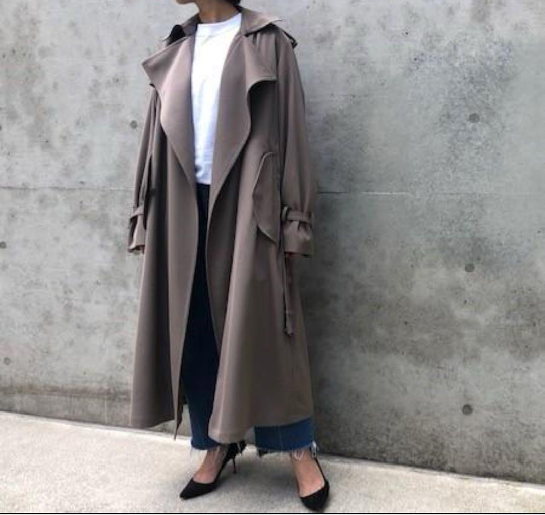 美品 AURALEE WOOL MAX GABARDINE ビッグトレンチコート