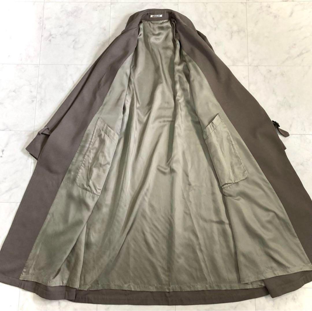美品 AURALEE WOOL MAX GABARDINE ビッグトレンチコート