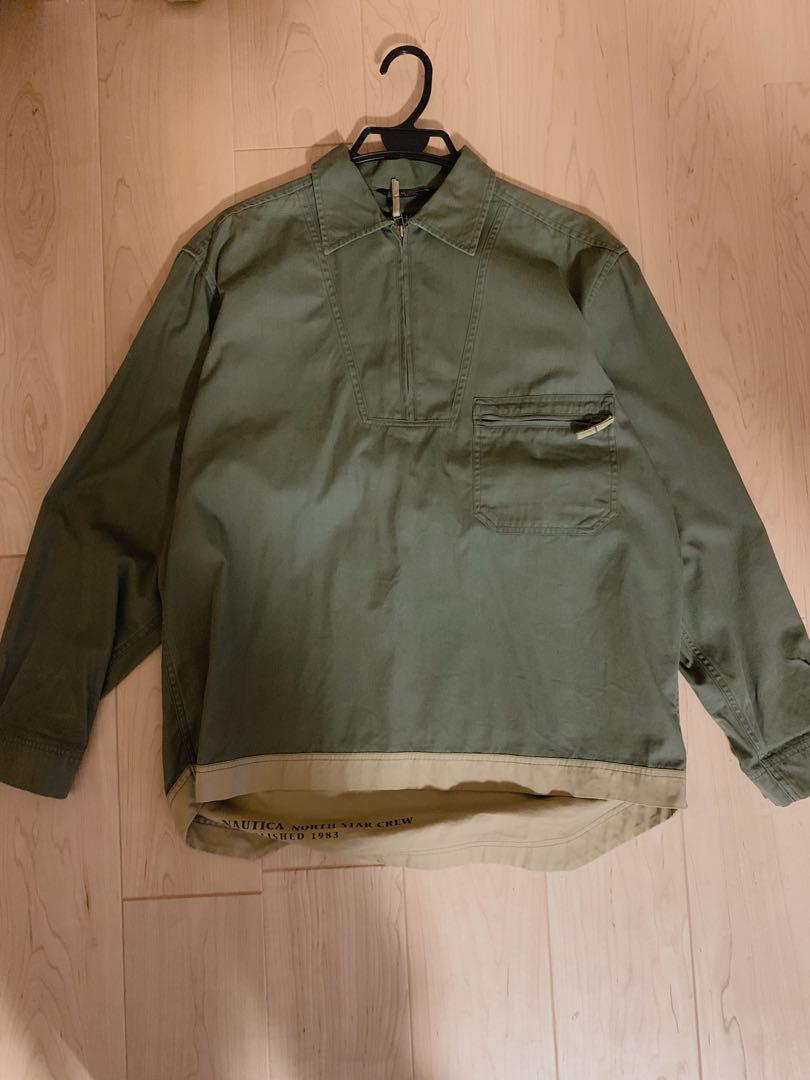 nautica　ハーフジップ オーバーサイズ　ジャケット　M カーキ