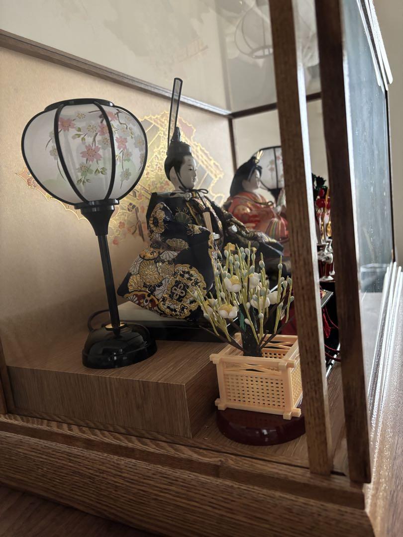 久月 雛人形 ガラスケース入り オルゴール付き