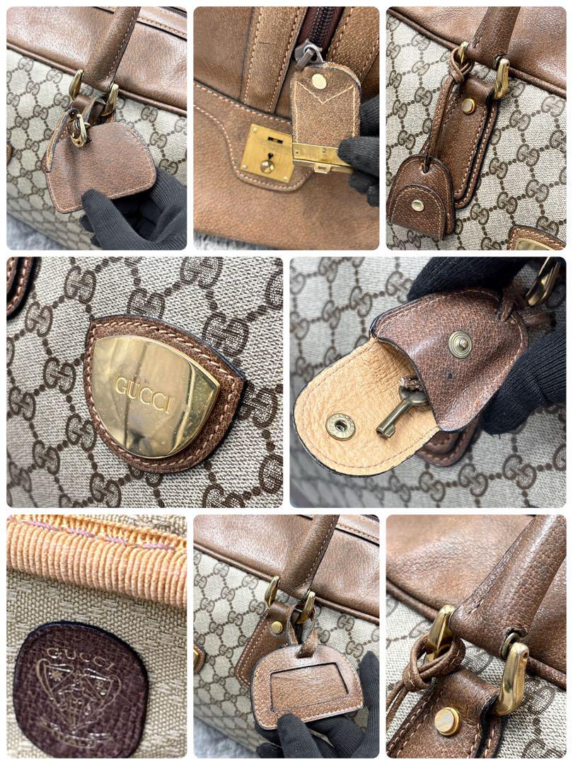 ✨極美品✨GUCCI GG ボストンバッグ ハンド ロゴ レザー ゴールド金具