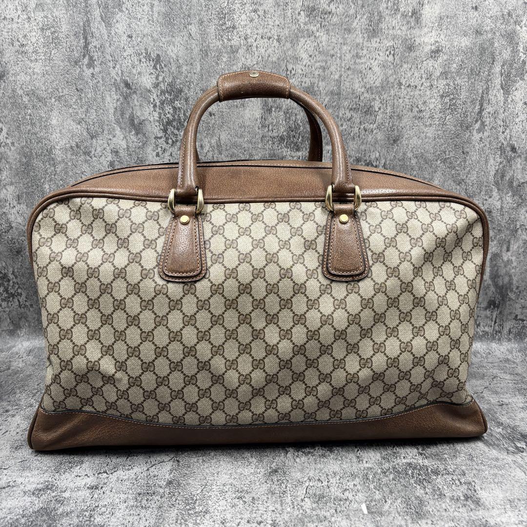 ✨極美品✨GUCCI GG ボストンバッグ ハンド ロゴ レザー ゴールド金具