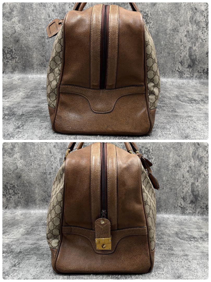 ✨極美品✨GUCCI GG ボストンバッグ ハンド ロゴ レザー ゴールド金具