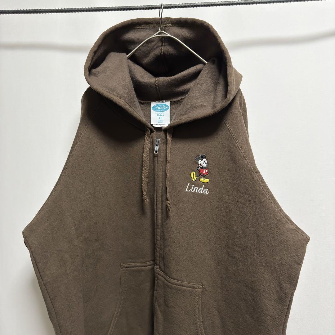 希少Disney Hanes ミッキー　USA製　ディズニー　90's パーカー