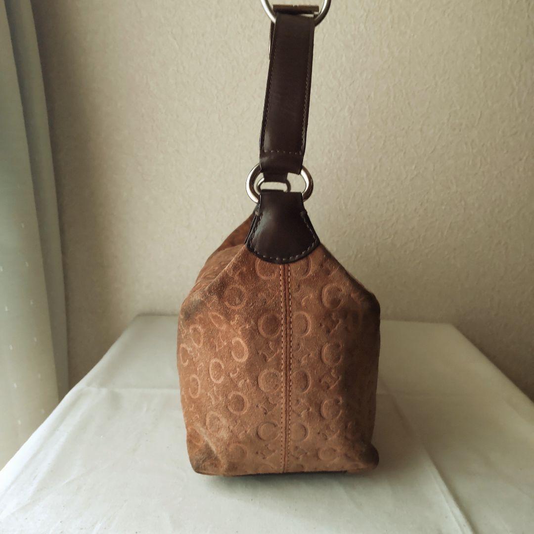 国内配送】セリーヌ ハンドバッグ Cマカダム 型押し スウェード レザー