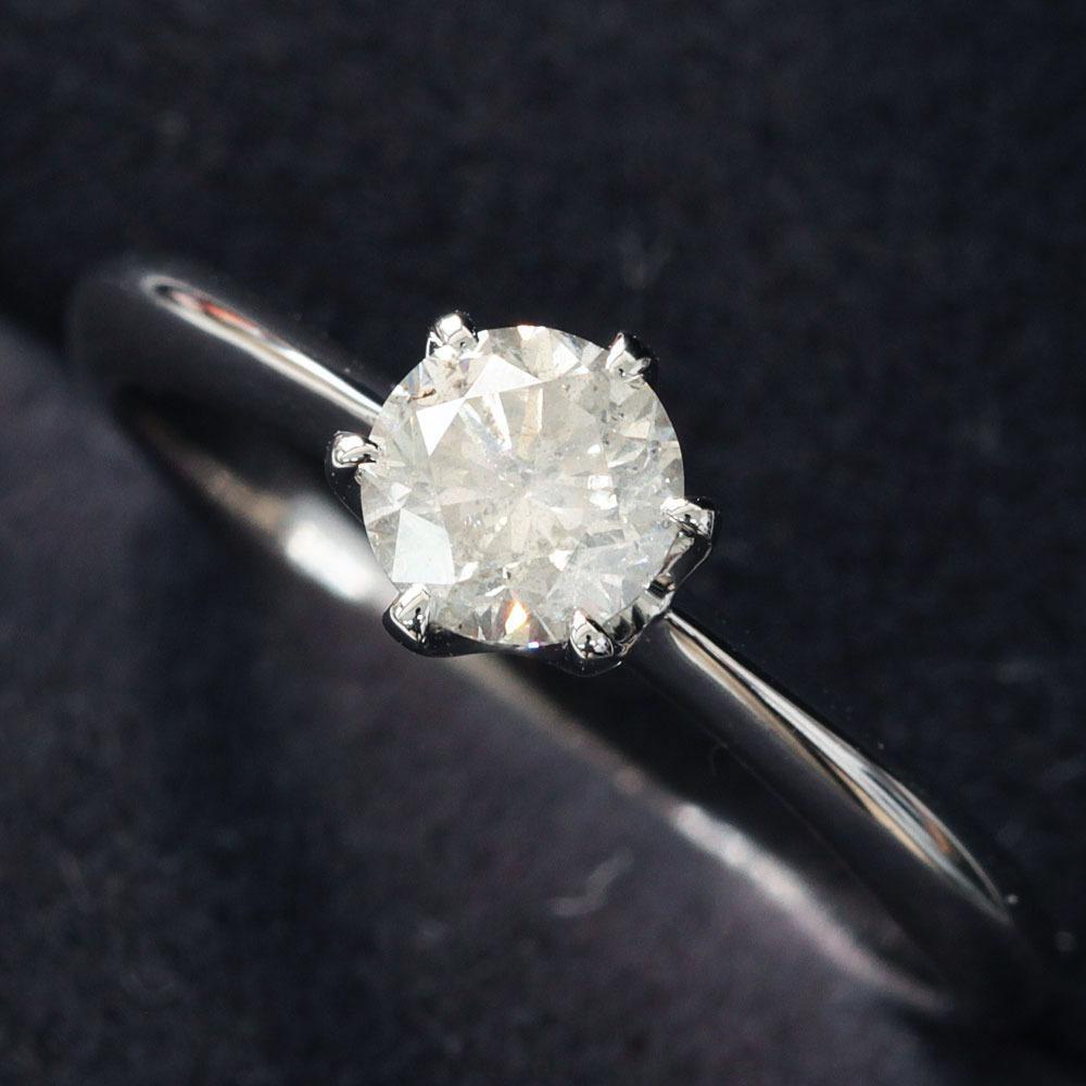 セール特価0.526ct SI-2 ダイヤモンド Pt900 一粒 リング 鑑定