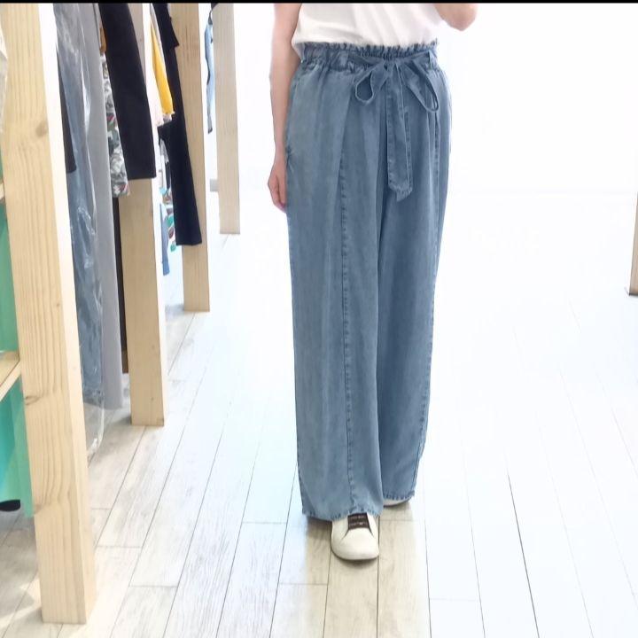 新品タグ付き2025新作シニカルテンセルデニムワイドパンツMサイズ