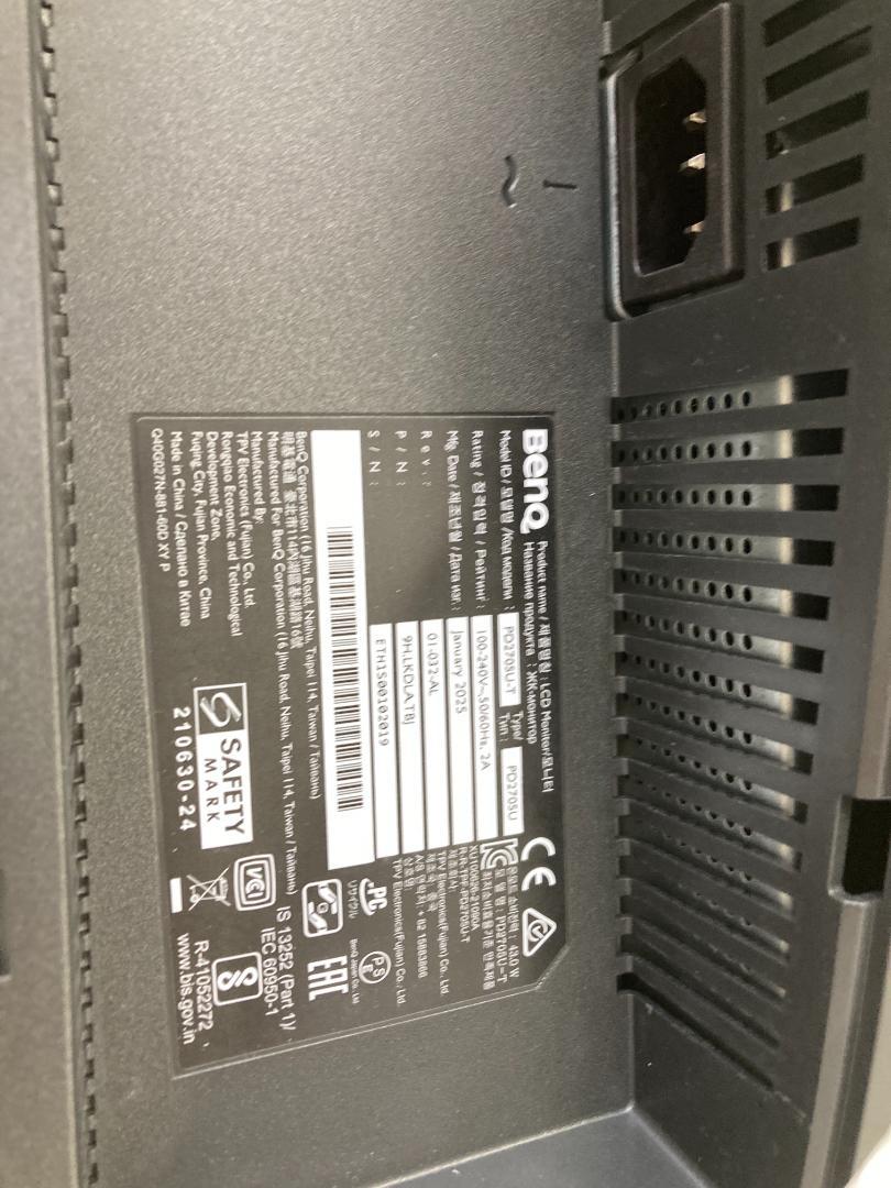 た*間様 BENQ PD2705U-JP ブラック AQCOLOR