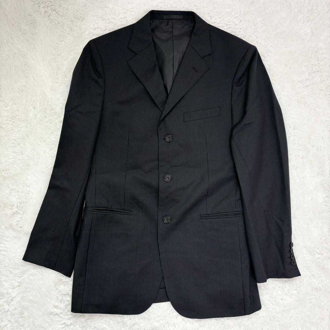 極美品✨バーバリーブラックレーベル　ストライプ スーツ ブラック 42R