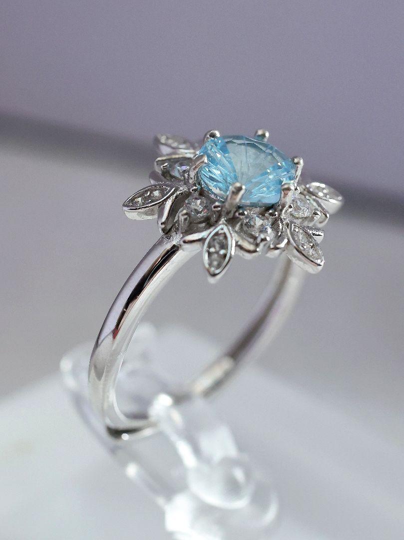 【数々のアワードを受賞】 FROZEN】スカイブルートパーズ 雪 シルバー 天然石 花火カット アクセサリー