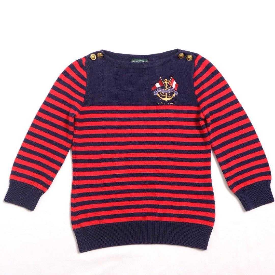 【Ralph Lauren】ラルフローレン 金ボタン コットンニット セーター