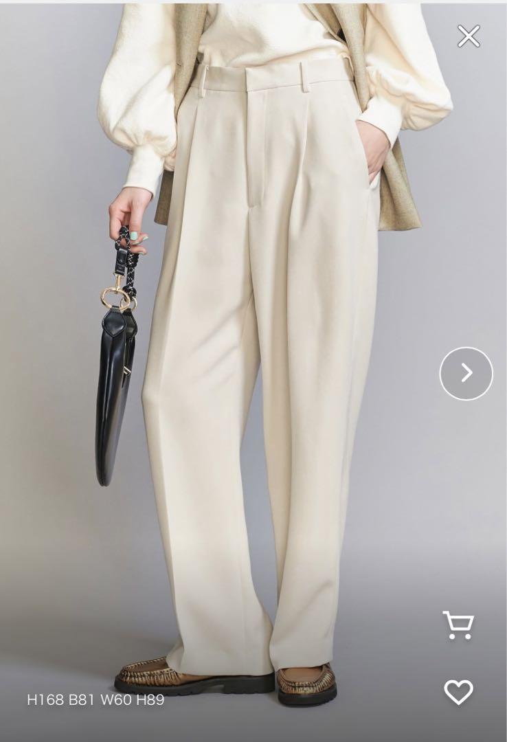 UNITED ARROWS タックワイドストレート パンツ ナチュラル Mサイズ
