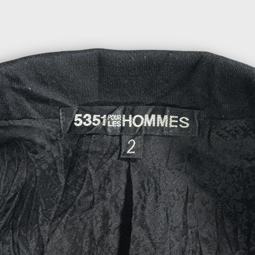 美品 メンズM 5351プールオム シワ加工 1B ジャケット ブラック