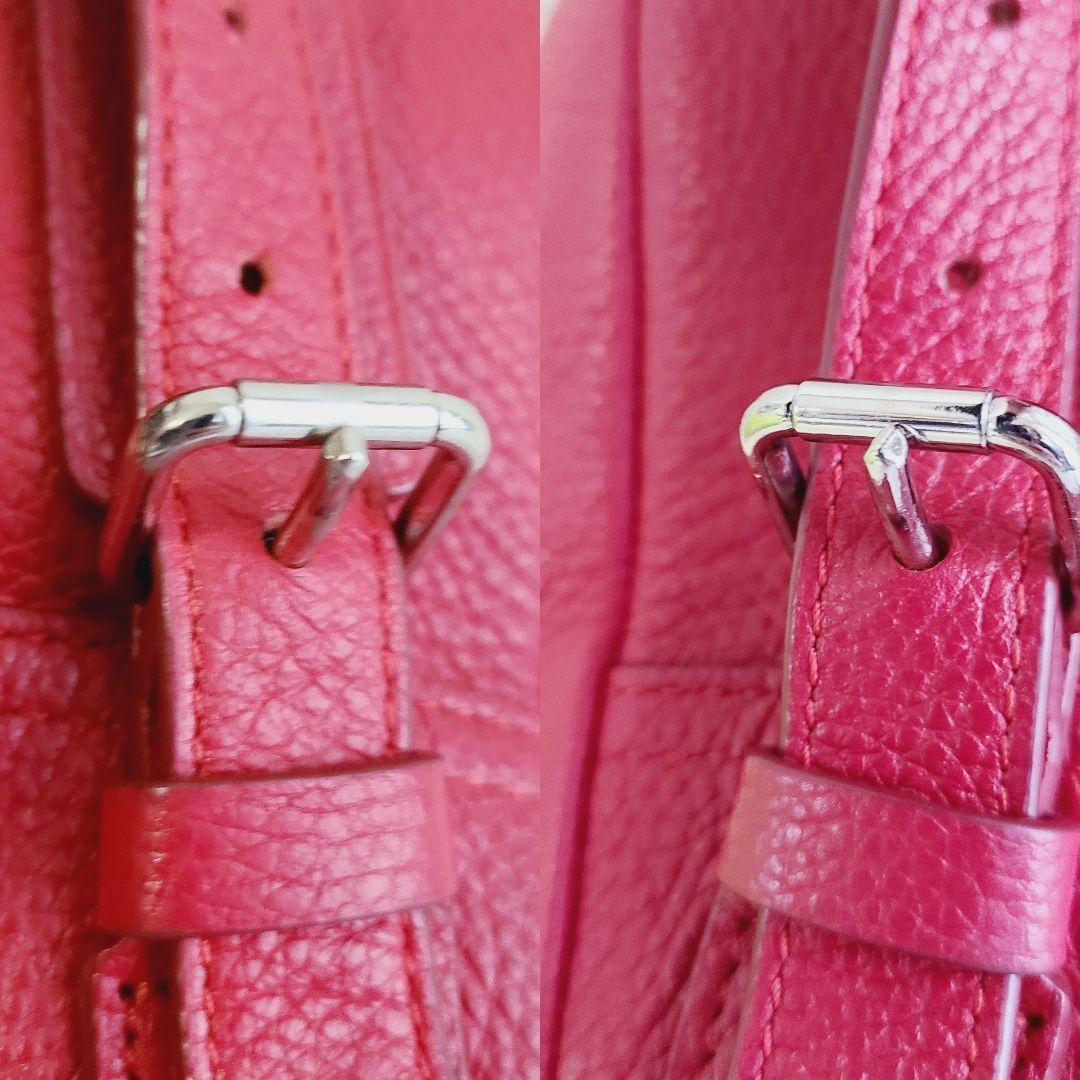 COACH ミニターンロック ヘブルレザー リュック レッド 37581