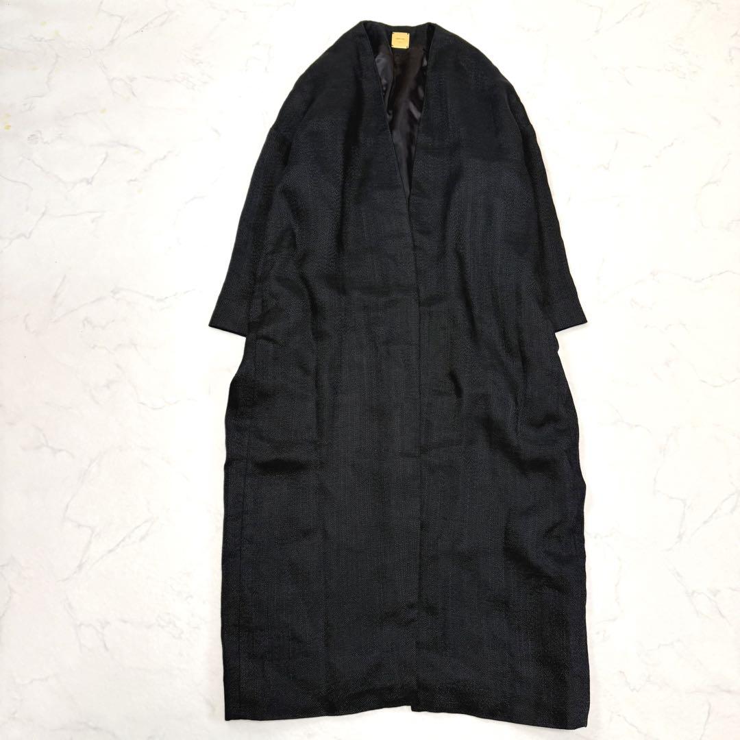 Deuxieme Classe VASINOオーバーコートノーカラーガウンコート