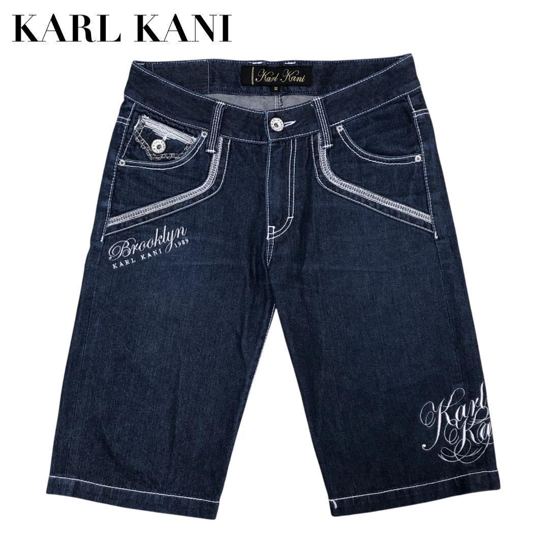 Karl Kani★ OG OLD ENGLISH デニム ショートパンツ Karl Kani カールカナイ デニム ハーフパンツ ショートパンツ