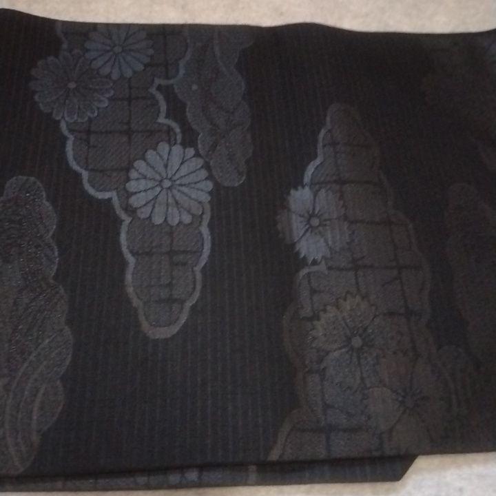 新品未使用】黒地に花柄❣️ 名古屋帯