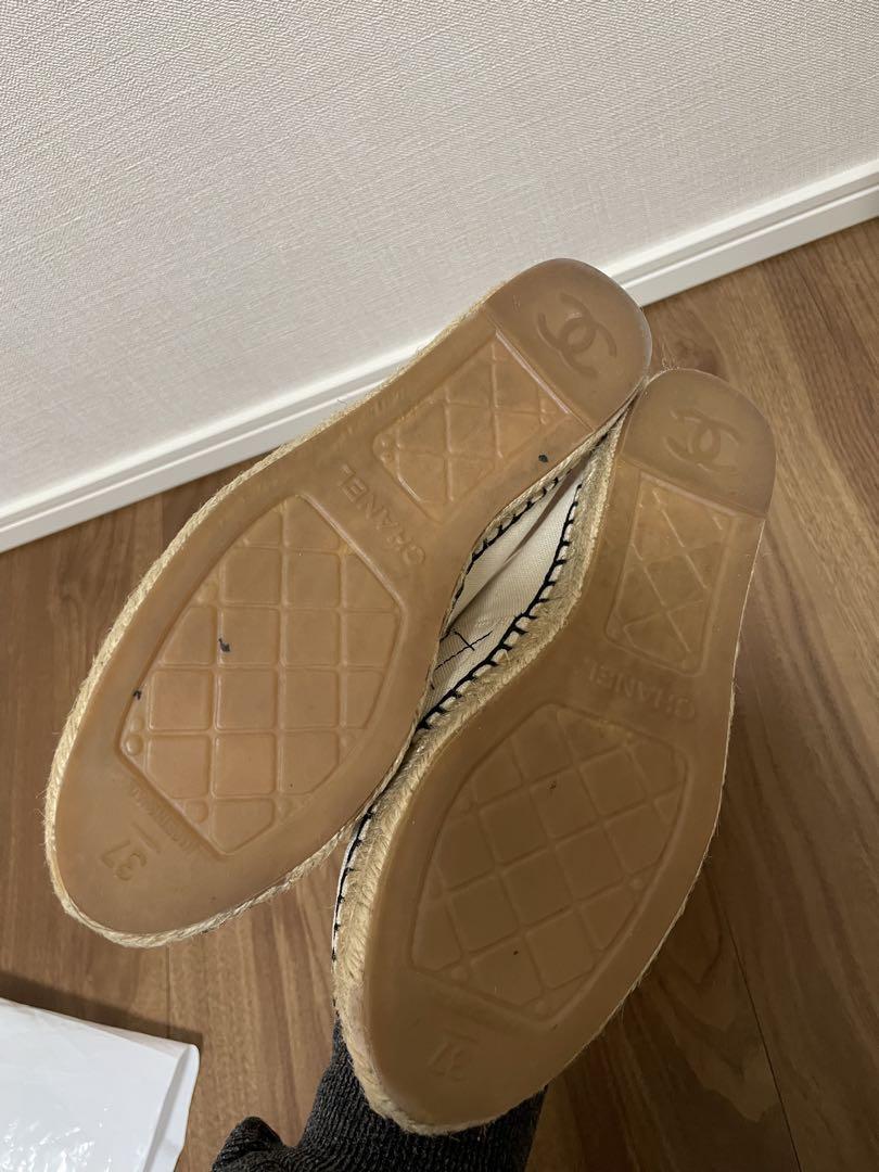 美品 CHANEL チェック柄 エスパドリーユ 37 - メルカリ