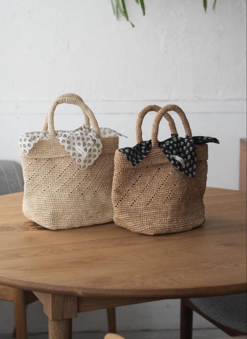 【美品】maison de soil メゾンドソイル　RAFFIA BAG
