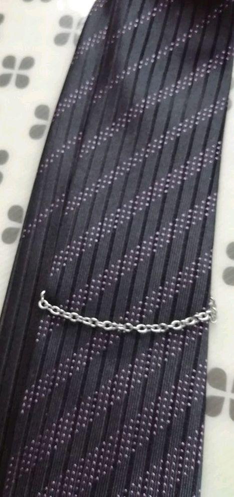 超歓迎安い お得な2本セット 紫 黒 シルバー 社会人 eUdaH-m86522479535 スーツネクタイ チェーン付き 柄 最新品通販