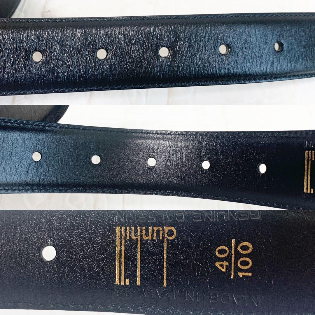 極美品　dunhill ダンヒル ベルト　ブラック　ゴールド
