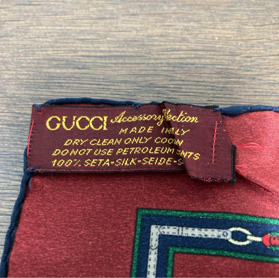 GUCCI グッチ ヴィンテージ ミニシルクスカーフ ハンカチ