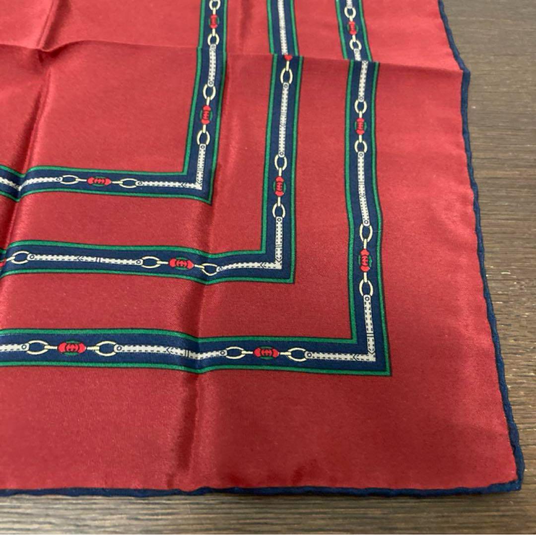 GUCCI グッチ ヴィンテージ ミニシルクスカーフ ハンカチ