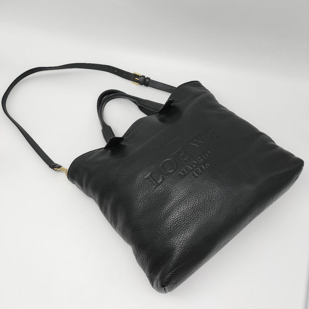 極美品✨ロエベ　2wayバッグ　レザー　ブラック　黒