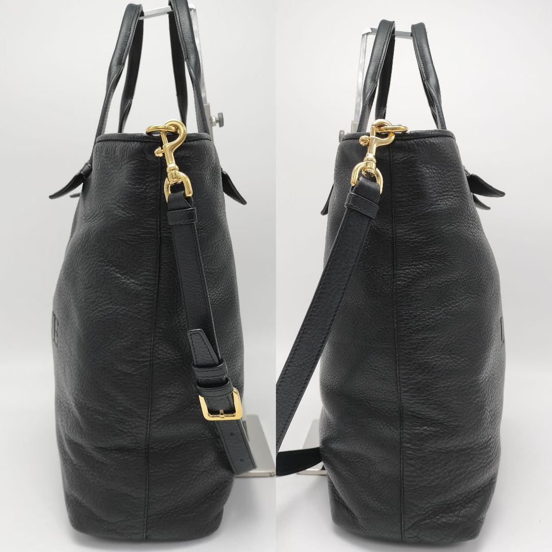 極美品✨ロエベ　2wayバッグ　レザー　ブラック　黒