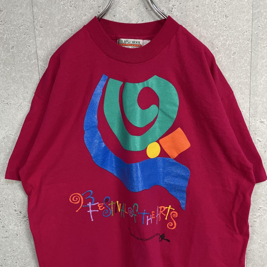 オールドスクール　USA製 90s シングルステッチ　アートTシャツXL