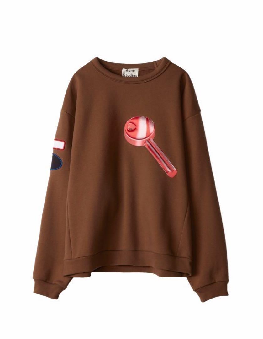 ACNE STUDIOS FLAMES CAW17 クルーネックスェットブラウン
