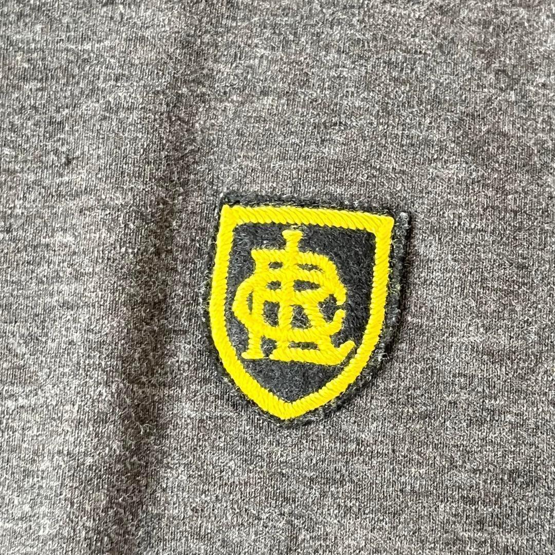ラルフローレン シルク混 Tシャツ エンブレム S ストライプ グレー