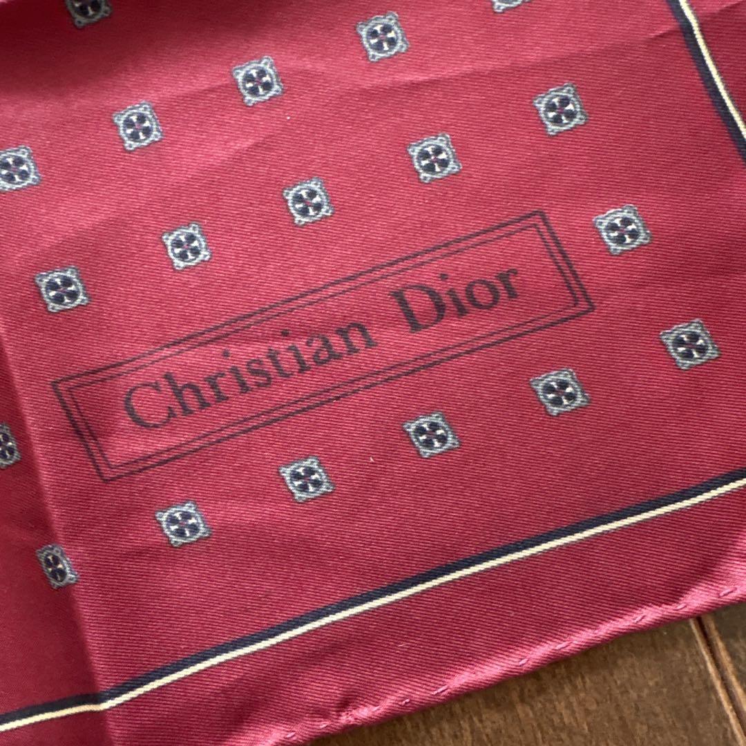 クリスチャンディオール シルク ミニスカーフ オールド Dior