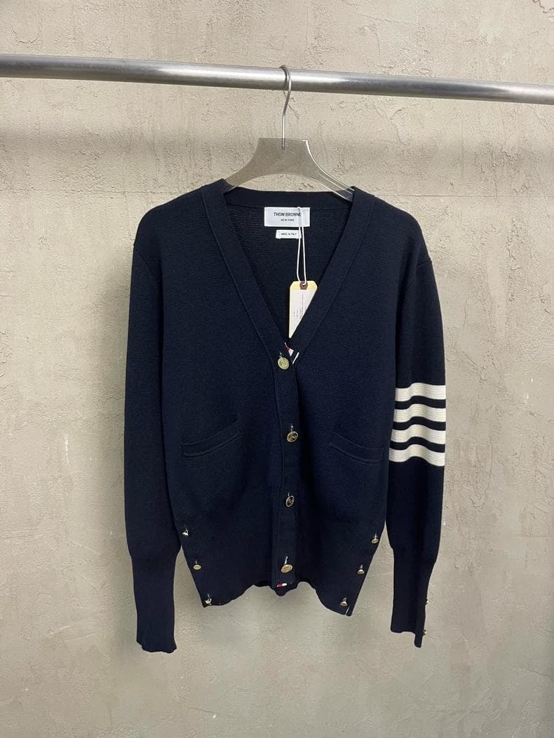 THOM BROWNE Vネックカーディガン カシミア