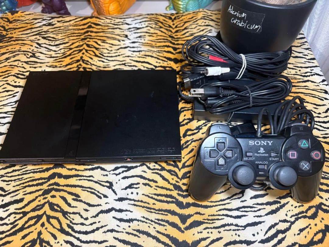 【レンズ交換済】PS2 SCPH-77000 コントローラー・ケーブル付