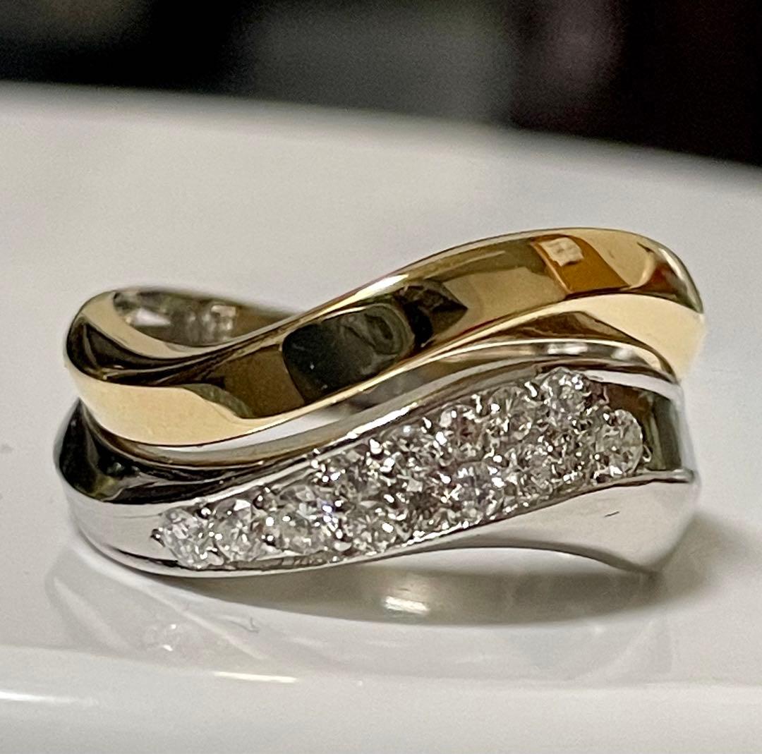 ダイヤモンド k18 プラチナ コンビ リング 指輪 【最新入荷】 www