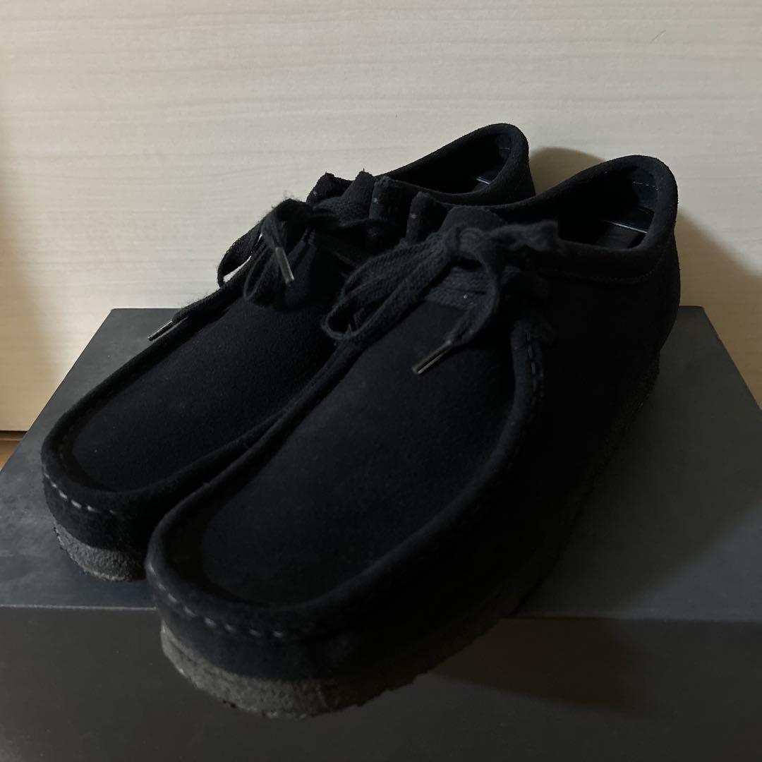 Clarks クラークス　メンズワラビー　ブラックスエード(中古)
