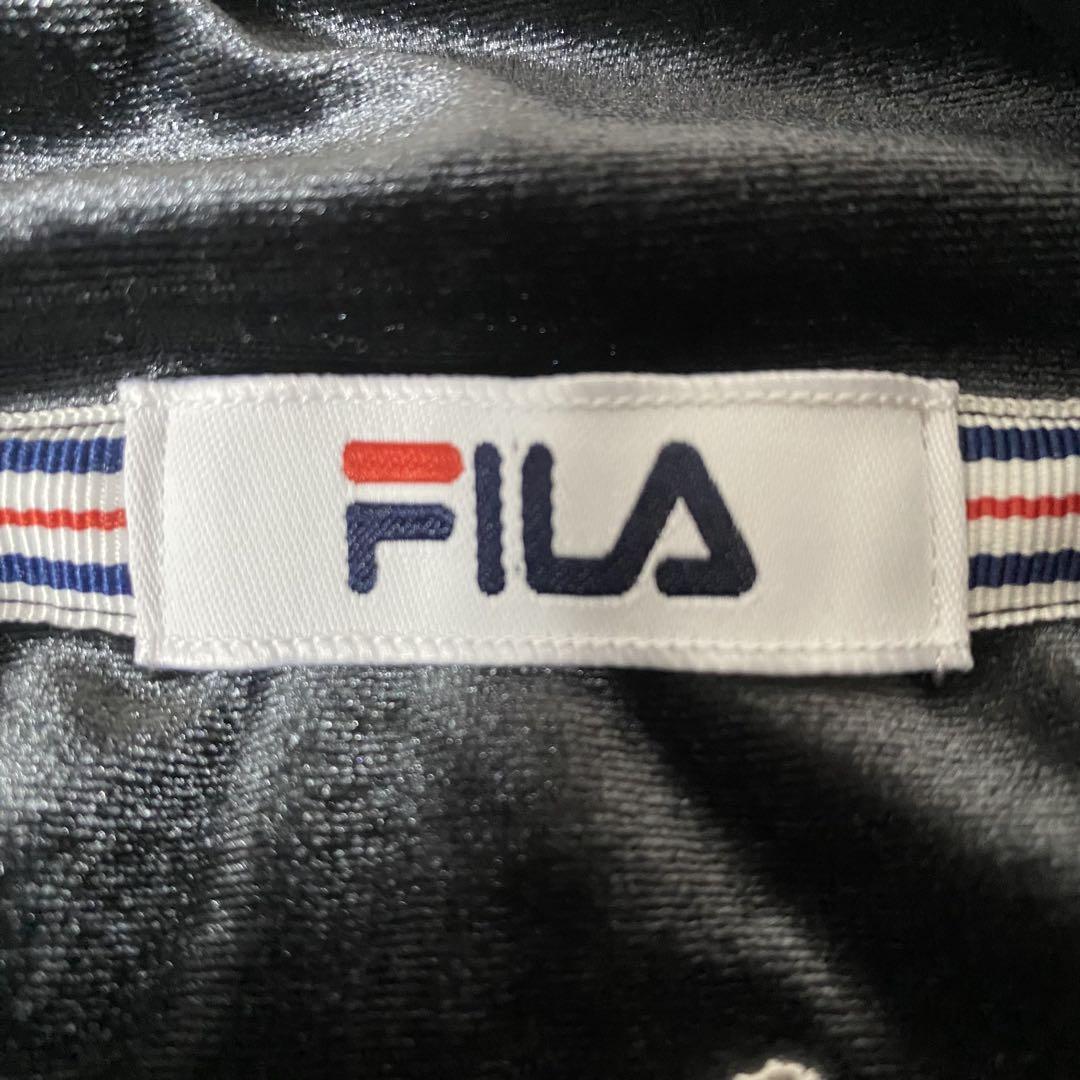 【人気✨】FILA ベロアジャージ セットアップ y2k 黒 グレー LL
