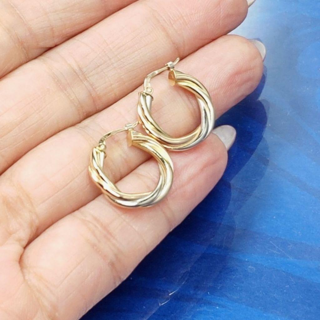 極美品♡フランス製♡k18♡スリーカラー♡フープピアス♡ 極美品♡フランス製♡k18♡スリーカラー♡フープピアス♡