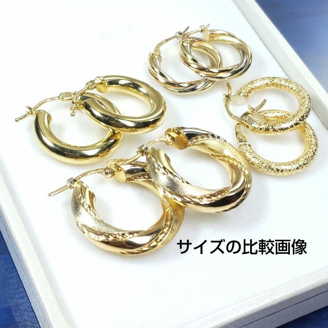 極美品♡フランス製♡k18♡スリーカラー♡フープピアス♡ 極美品♡フランス製♡k18♡スリーカラー♡フープピアス♡