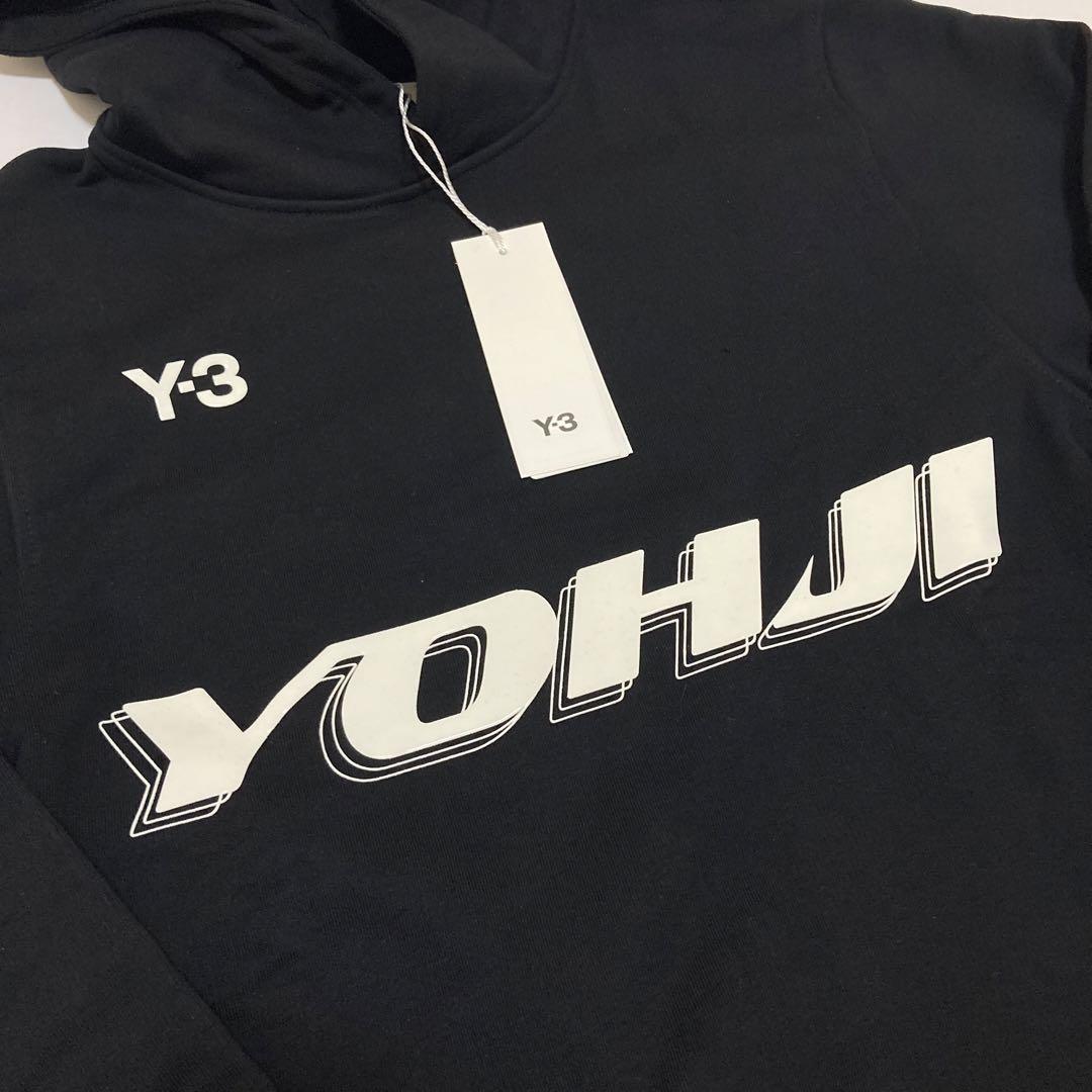 定価4.2万 新品未使用 Y-3 ロゴ スウェット パーカー L ブラック