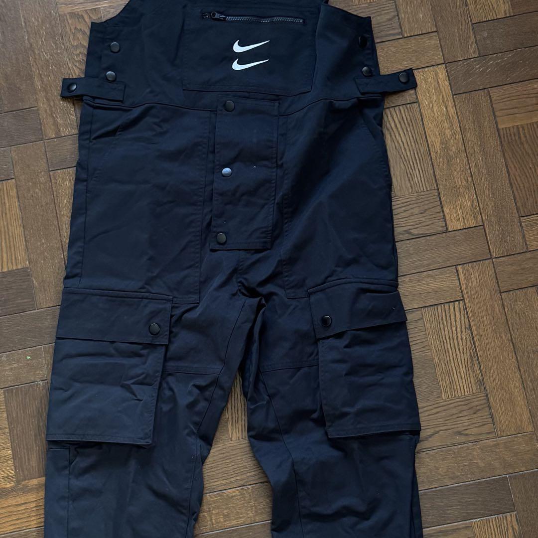 NIKEスウッシュ オーバーオール サロペット ブラック ホワイト スウッシュL