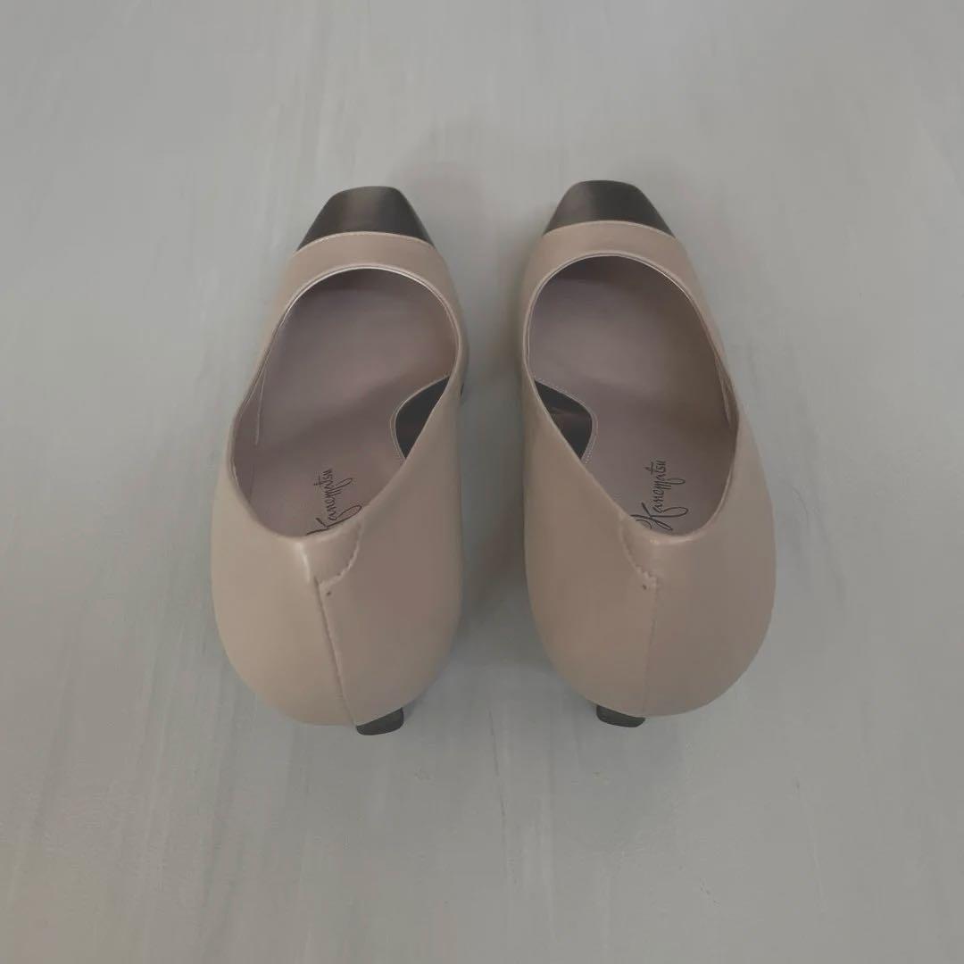 銀座かねまつ　パンプス　晴雨兼用　バイカラー　23.5 ミススレンダー